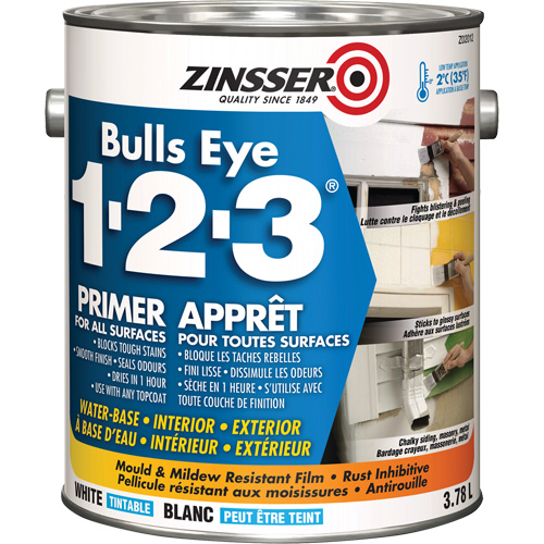 Appr&ecirc;t &agrave; base deau Bulls Eye 1-2-3, 3,78 L, Gallon, Blanc Sécurité Médic