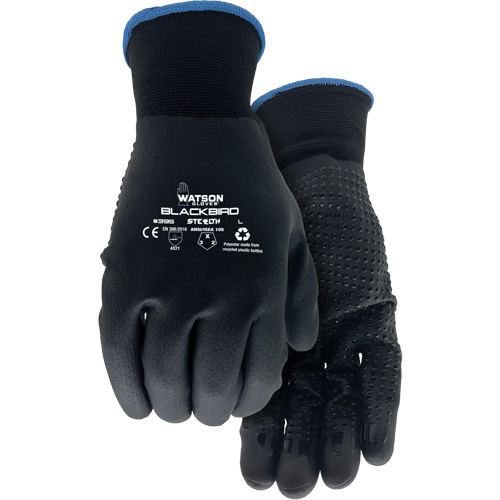 Gants enduits Stealth Blackbird, T-Grand, R&ecirc;vetement Nitrile micromousse, Calibre 15, Enveloppe en Polyester Sécurité Médic
