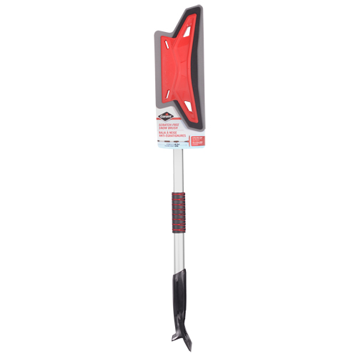 Balai &agrave; neige anti&eacute;gratignures, T&eacute;lescopique, lame Mousse de CAV/E, 52" Longueur, Rouge Sécurité Médic