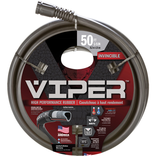 Viper&reg; High Performance Hose, Rubber, 5/8" dia. x 50' Sécurité Médic