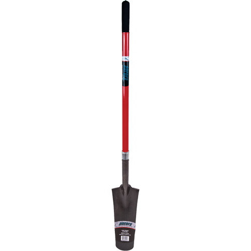 Pelle &agrave; drain robuste, Acier au carbone, Lame 16" x 6", 45" lo, Manche Droit Sécurité Médic
