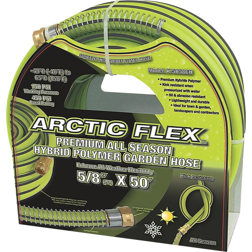 Premium Hybrid Polymer Garden Hose, PVC/Rubber, 5/8" dia. x 50' Sécurité Médic
