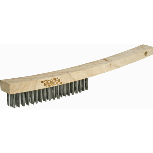 Long Handle Industrial-Duty Scratch Brush, Carbon Steel, 3 x 19 Wire Rows, 13-3/4" Long Sécurité Médic