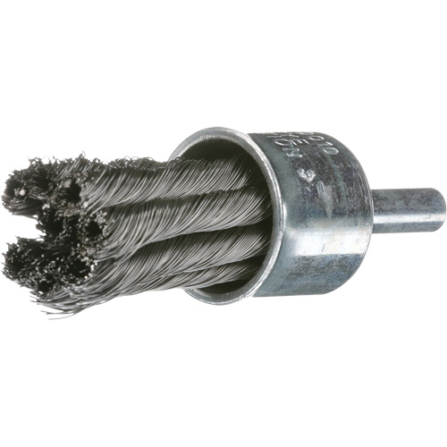 Knot Wire End Brush, 1" Dia., 0.02" Wire Dia., 1/4" Shank Sécurité Médic