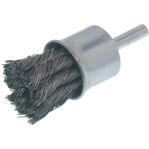 Economy Knot Wire End Brush, 1" Dia., 0.014 Wire Dia., 1/4" Shank Sécurité Médic
