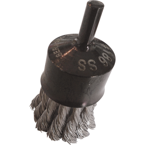 Knotted Wire End Brushes, 1" Dia., 0.014" Wire Dia., 1/4" Shank Sécurité Médic