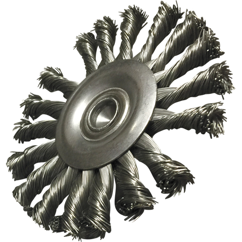 Circular Knotted Wire End Brushes, 3-1/2" Dia., 0.014" Wire Dia., 1/4" Shank Sécurité Médic