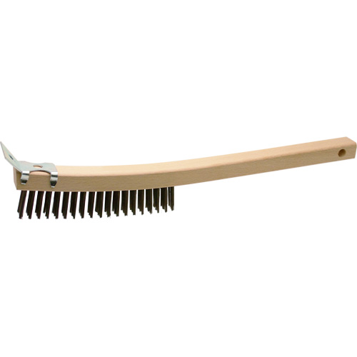 Scratch Brush With Scraper, Steel, 3 x 19 Wire Rows, 13" Long Sécurité Médic