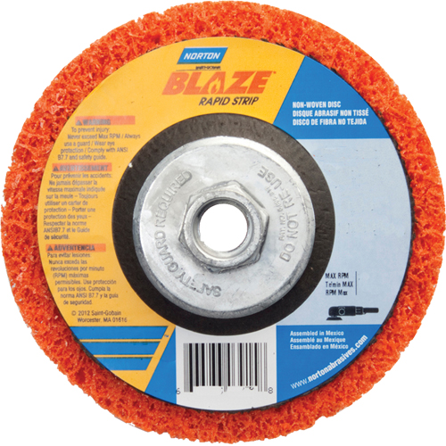 Blaze Rapid Strip Non-Woven Depressed Center Disc - 4-1/2", 4-1/2" Dia., Coarse Grit Sécurité Médic