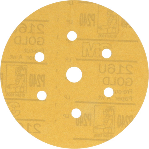 Hookit Dust-Free Sanding Disc, 6" Dia., P240 Grit, Aluminum Oxide, A-Weight Sécurité Médic