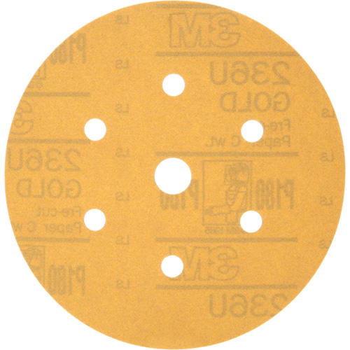 Hookit Dust-Free Sanding Disc, 6" Dia., P180 Grit, Aluminum Oxide, C-Weight Sécurité Médic