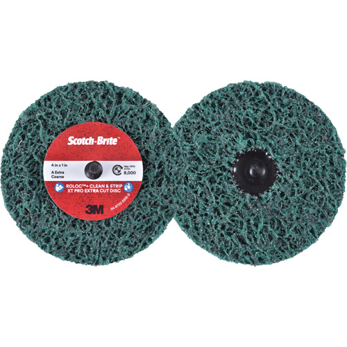 Disque extra coupe  Clean and Strip  XT Pro Roloc Scotch-Brite, 4" dia., Grain Extra grossier, Oxyde d'aluminium Sécurité Médic