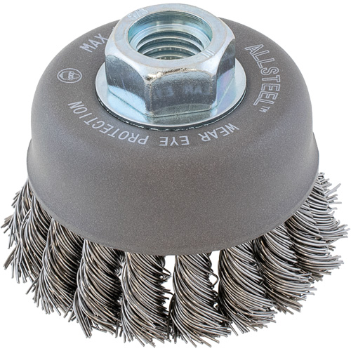 ALLSTEEL Wire Brush, 3" Dia. x 5/8"-11 Arbor Sécurité Médic
