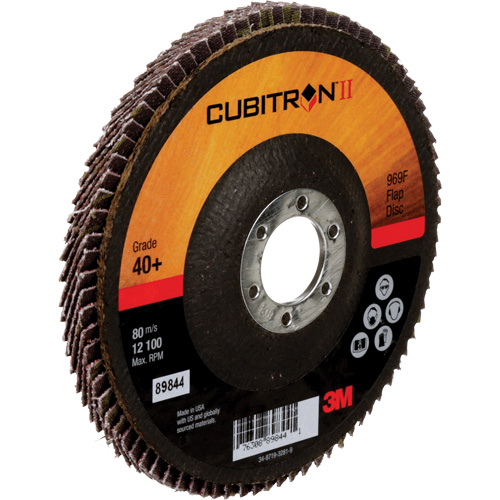 Cubitron II 969F Flap Disc, 5" x 7/8", Type 27, 40+ Grit, Ceramic Sécurité Médic