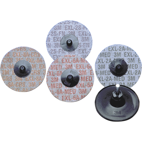 Produits Buff & Blend - Meules homog&egrave;nes EXL Roloc Scotch-Brite, 3" x Grain de 6A, Oxyde d'aluminium Sécurité Médic