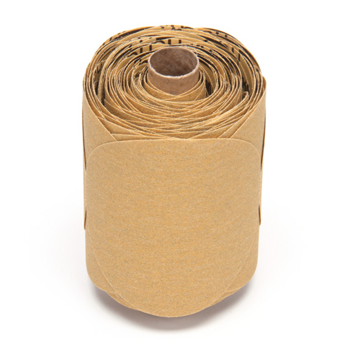 Disque abrasif dor&eacute; en rouleau de papier Stikit, 5" dia., Grain P220, Oxyde d'aluminium Sécurité Médic