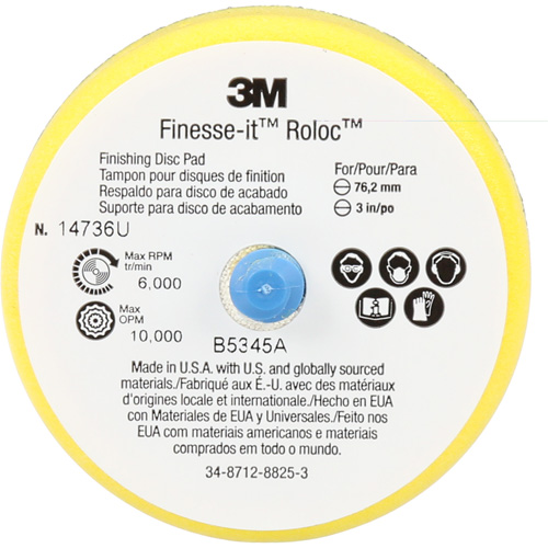 Tampon de finition pour disque Finesse-It Roloc, 3" dia. Sécurité Médic