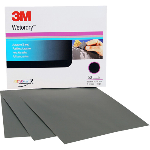Wetordry Abrasive Sheet, 9" x 11", P500 Grit, Aluminum Oxide Sécurité Médic