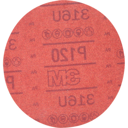 Hookit Red Abrasive Disc 316U, 01224, 6" Dia., P120 Grit, Aluminum Oxide, A Sécurité Médic
