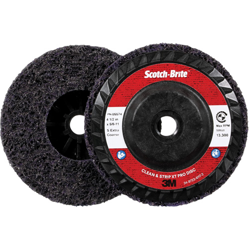 Disque Clean and Strip XT Pro XO-DC Scotch-Brite, 4-1/2" dia., Grain Extra grossier, Carbure de silicium Sécurité Médic