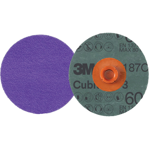 Disque en fibre Roloc Cubitron 3, 4" dia., Grain 60+, C&eacute;ramique Sécurité Médic