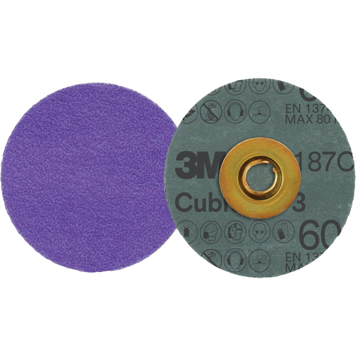 Disque en fibre Roloc Cubitron 3, 3" dia., Grain 60+, C&eacute;ramique Sécurité Médic