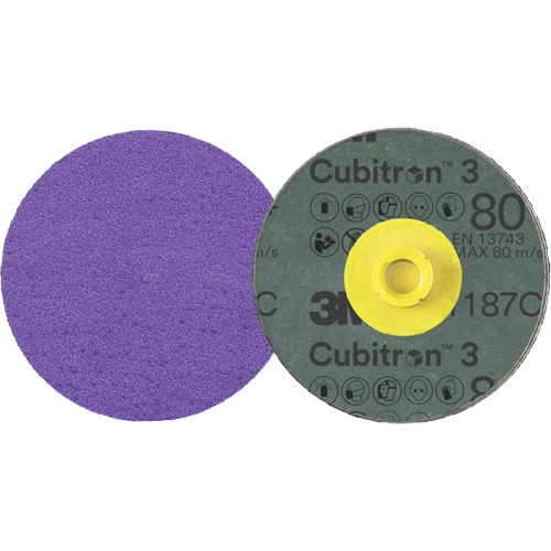 Disque en fibre Roloc Cubitron 3, 4" dia., Grain 80+, C&eacute;ramique Sécurité Médic