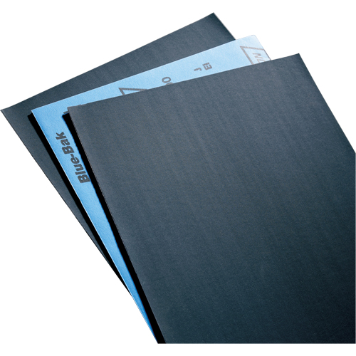 Papier abrasif en feuilles de papier - Feuilles de 9" x 11" &agrave; l'&eacute;preuve de l'eau Blue-Bak T414, 9" x 11", Grain 220, Carbure de silicium Sécurité Médic