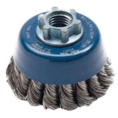 Brosse-boisseau &agrave; fils nou&eacute;s, 2-3/4" dia. x 5/8"-11 arbre Sécurité Médic