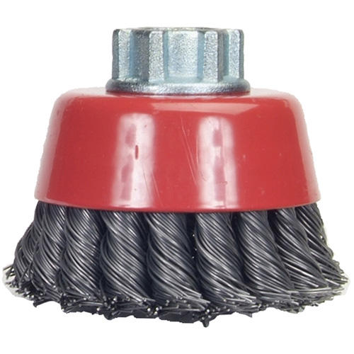 Brosse-boisseau &agrave; fils nou&eacute;s, 6" dia. x 5/8"-11 arbre Sécurité Médic