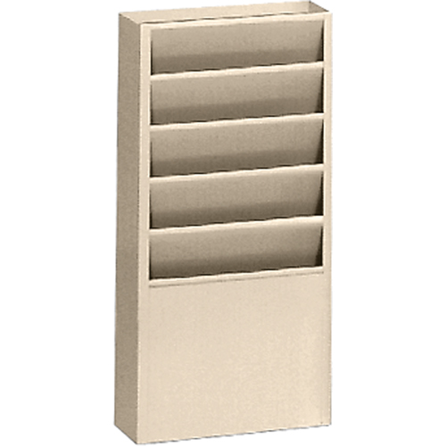 Literature Storage Racks, Stationary, 5 Slots, Steel, 9-3/4" W x 4-1/8" D x 21" H Sécurité Médic