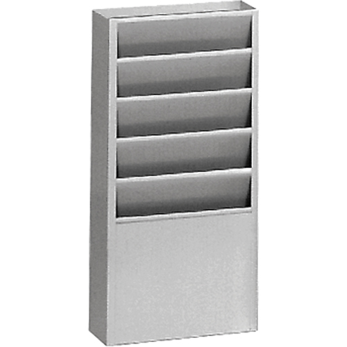 Literature Storage Racks, Stationary, 5 Slots, Steel, 9-3/4" W x 4-1/8" D x 21" H Sécurité Médic