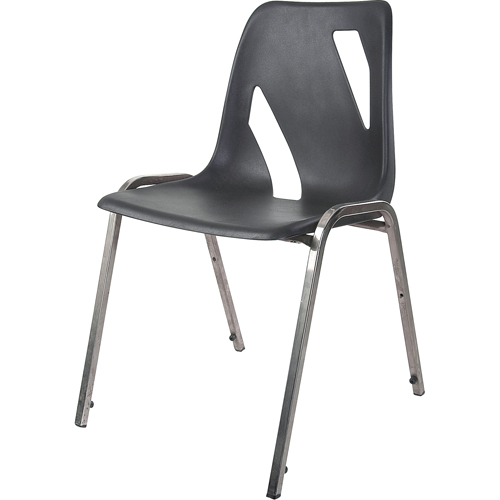 Chaise empilable, Vinyle, Hauteur 31", Capacit&eacute; 275 lb, Noir Sécurité Médic