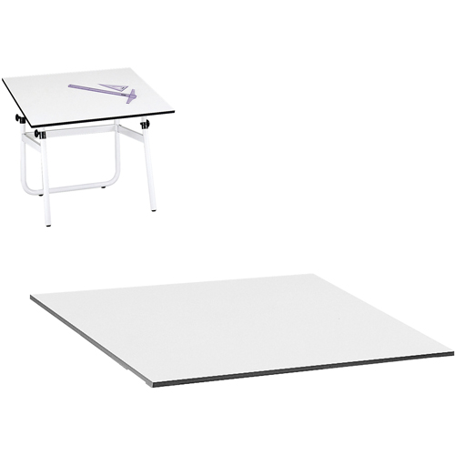 Dessus pour table &agrave; dessin r&eacute;glable Vista, 48" la x 3/4" h, Blanc Sécurité Médic