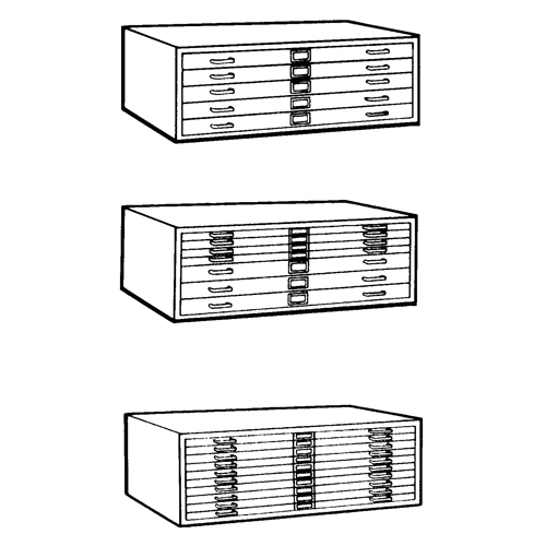 Steel Plan Files, 5 Drawers, 40-3/8" W x 29-3/8" D x 16-1/2" H Sécurité Médic