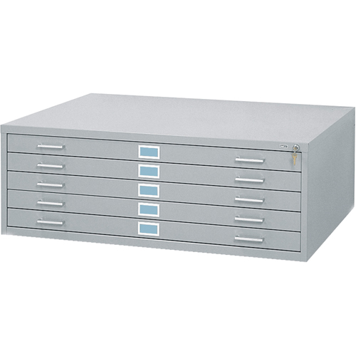 Steel Plan Files, 5 Drawers, 46-3/8" W x 35-3/8" D x 16-1/2" H Sécurité Médic