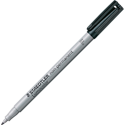 Lumocolor&reg; Non Permanent Fine Tip Black Marker, Black, Fine Tip Sécurité Médic