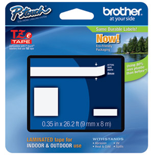 P-touch&reg; Labeling Systems, 9 mm x 314.4", Black on Clear Sécurité Médic