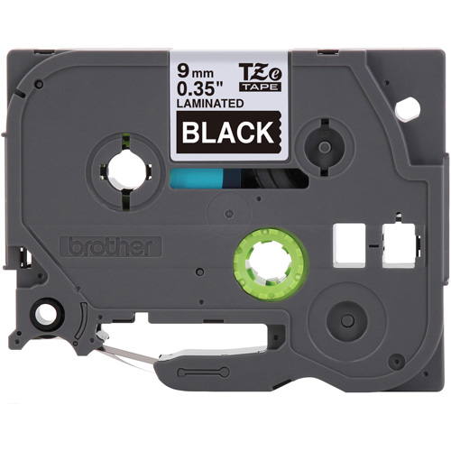 P-touch&reg; Labeling Systems, 9 mm x 314.96" or 8 m, White on Black Sécurité Médic
