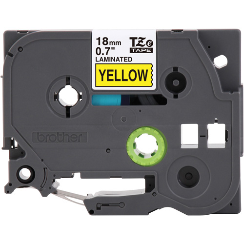 Tape Cartridge for P-touch&reg; Labeling System, 18 mm x 8 m, Black on Yellow Sécurité Médic