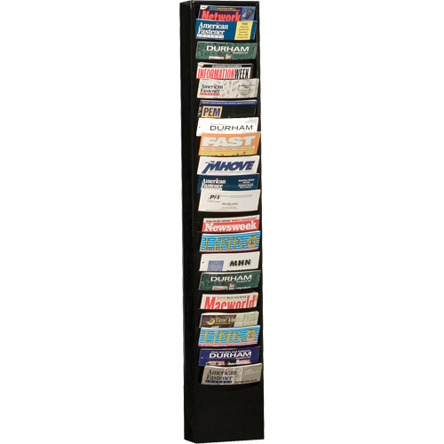 Literature Storage Racks, Stationary, 20 Slots, Steel, 9-3/4" W x 4-1/8" D x 58" H Sécurité Médic