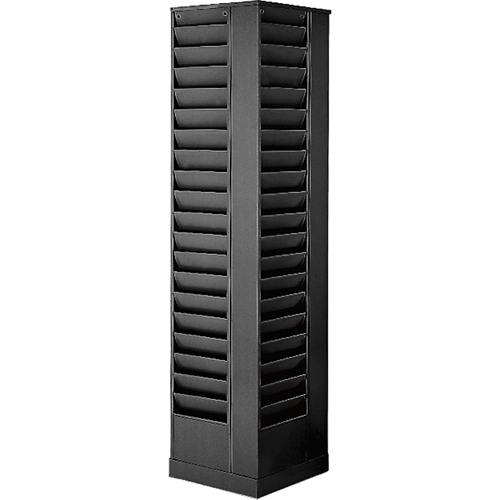 Literature Storage Racks, Rotating, 92 Slots, Steel, 14-1/8" W x 14-1/8" D x 66" H Sécurité Médic