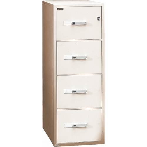 Classeurs &agrave; l'&eacute;preuve du feu, Acier, 4 tiroirs, 19-3/4" la x 31" p x 54" h, Beige Sécurité Médic