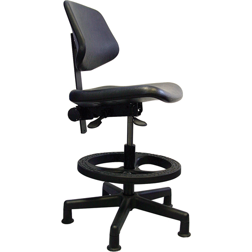 Ergonomic Seating, Polyurethane, Black, 250 lbs. Capacity Sécurité Médic