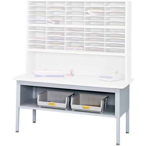 E-z Sort&reg; Mailroom Furniture-sorting Tables With Shelf-base Table With Shelf, 60" W x 28" D x 36" H, Laminate Sécurité Médic