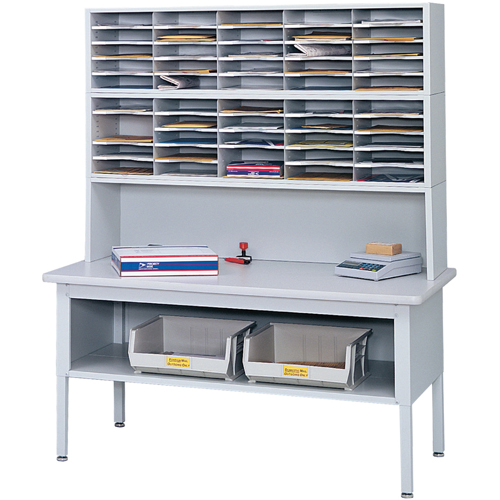 E-z Sort&reg; Mailroom Furniture-sorting Tables With Shelf-base Table With Shelf, 60" W x 28" D x 36" H, Laminate Sécurité Médic