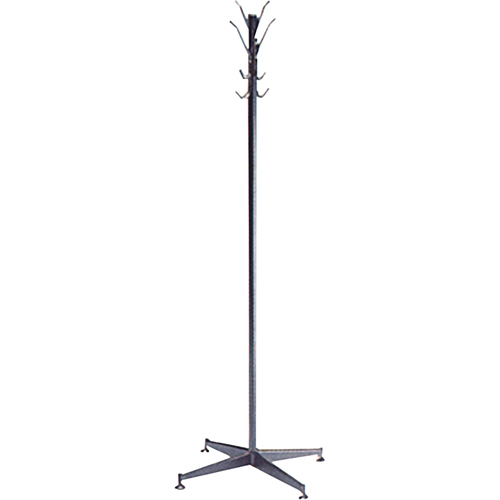 Coat Tree, 60" H, Steel, Black, 8 Hook(s) Sécurité Médic
