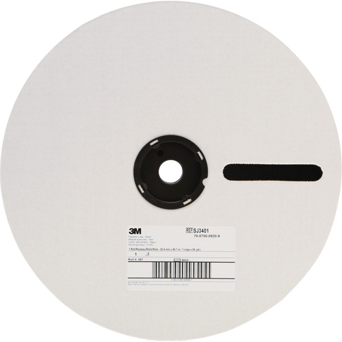Attache, Boucle, 50 vg x 5/8", Adh&eacute;sif, Noir Sécurité Médic