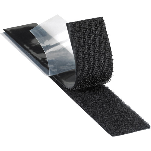 Attache r&eacute;sistant aux plastifiants, Boucle, 50 vg x 2", Adh&eacute;sif, Noir Sécurité Médic