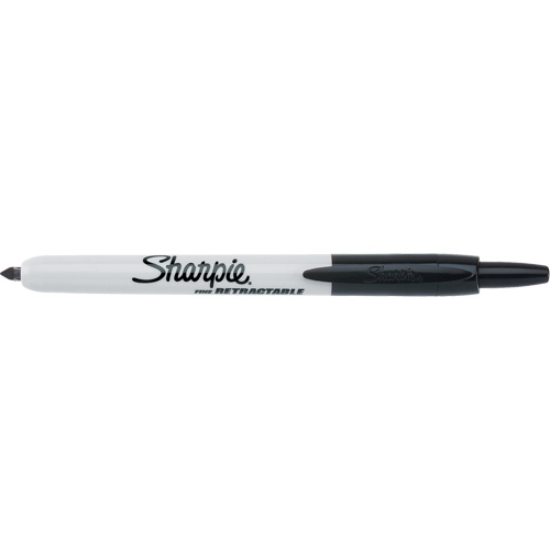 Retractable Permanent Marker, Black, Fine Tip Sécurité Médic